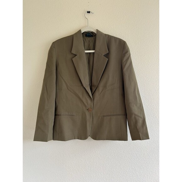 Vintage J. Crew 100% Wool Schoolboy Blazer Green 4 - Picture 1 of 8